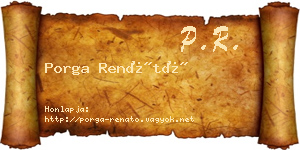 Porga Renátó névjegykártya